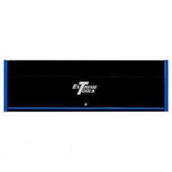 RX Series 72 in. 0-Drawer Triple-Bank Extreme Power Workstation Hutch in Black with Blue Trim by Extreme Tools