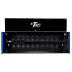RX Series 72 in. 0-Drawer Triple-Bank Extreme Power Workstation Hutch in Black with Blue Trim by Extreme Tools 7 RX Series 72 in. 0-Drawer Triple-Bank Extreme Power Workstation Hutch in Black with Blue Trim by Extreme Tools -SUNEX TOOLS Sales Store black gloss powder coat finish with anodized blue handle extreme tools top tool chests rx722501hcbkbu c3 1000