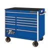RX Series 41 in. 11-Drawer Roller Cabinet Tool Chest in Blue by Extreme Tools -SUNEX TOOLS Sales Store blue gloss powder coat finish with anodized chrome drawer pulls extreme tools tool cabinets rx412511rcbl 64 1000