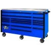 EXQ 72 in. 17-Drawer Blue Professional Triple Bank Roller Cabinet Tool Chest with Black Drawer Pulls by Extreme Tools -SUNEX TOOLS Sales Store blue gloss powder coat finish with black anodized drawer pulls extreme tools tool cabinets ex7217rcqblbk 64 1000