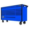 DX Series 72 in. 17-Drawer Roller Cabinet Tool Chest in Blue with Mag Wheels and Black Drawer Pulls by Extreme Tools -SUNEX TOOLS Sales Store blue gloss powder coat finish with black powder coated drawer pulls extreme tools tool cabinets dx722117rcblbk 64 1000