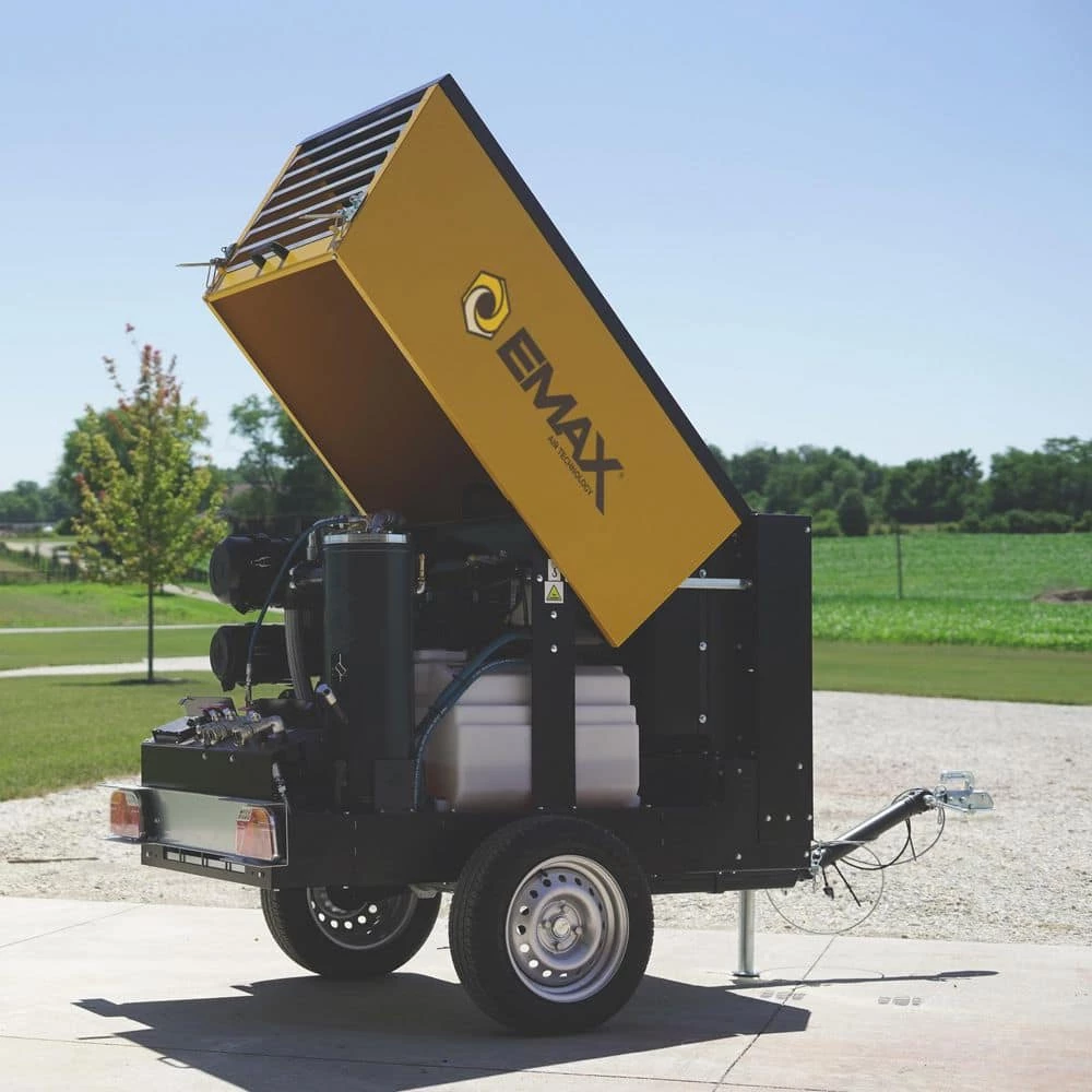 90 CFM 125 PSI Trailer Mounted Diesel Driven Rotary Screw Air Compressor with 24 HP Kubota Diesel Engine by EMAX 8 90 CFM 125 PSI Trailer Mounted Diesel Driven Rotary Screw Air Compressor with 24 HP Kubota Diesel Engine by EMAX - Image 6