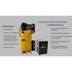 Industrial Plus 80 Gal. 5 HP 1-Phase 2-Stage Silent Air Electric Pressure Lube Air Compressor with 30 CFM Dryer Bundle by EMAX -SUNEX TOOLS Sales Store emax stationary air compressors hsp05v080i1pk 31 1000