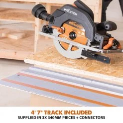 15 Amp 7-1/4 in. Circular Track Saw Kit with 40 in. Track, Electric Brake and Multi-Material Blade by Evolution Power Tools -SUNEX TOOLS Sales Store evolution power tools circular saws r185ccsx 1d 1000