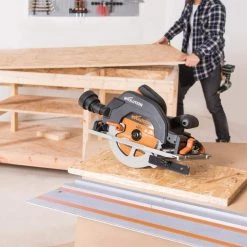 15 Amp 7-1/4 in. Circular Track Saw Kit with 40 in. Track, Electric Brake and Multi-Material Blade by Evolution Power Tools -SUNEX TOOLS Sales Store evolution power tools circular saws r185ccsx 1f 1000