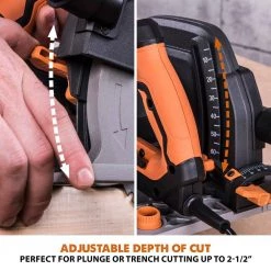 15 Amp 7-1/4 in. Circular Track Saw Kit with 40 in. Track, Electric Brake and Multi-Material Blade by Evolution Power Tools -SUNEX TOOLS Sales Store evolution power tools circular saws r185ccsx 44 1000