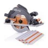 15 Amp 7-1/4 in. Circular Track Saw Kit with 40 in. Track, Electric Brake and Multi-Material Blade by Evolution Power Tools -SUNEX TOOLS Sales Store evolution power tools circular saws r185ccsx 64 1000