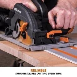 15 Amp 7-1/4 in. Circular Track Saw Kit with 40 in. Track, Electric Brake and Multi-Material Blade by Evolution Power Tools -SUNEX TOOLS Sales Store evolution power tools circular saws r185ccsx 77 1000