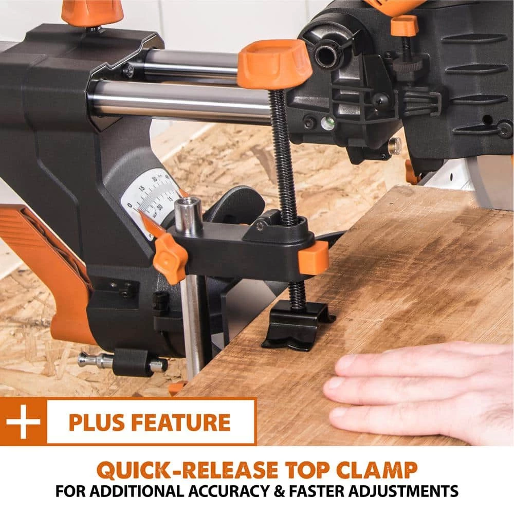 15 Amp 10 in. Dual Bevel Sliding Miter Saw with Laser Guide, Dust Bag, 13 ft. Power Cord, and 28-T Multi-Material Blade by Evolution Power Tools 17 15 Amp 10 in. Dual Bevel Sliding Miter Saw with Laser Guide, Dust Bag, 13 ft. Power Cord, and 28-T Multi-Material Blade by Evolution Power Tools - Image 15