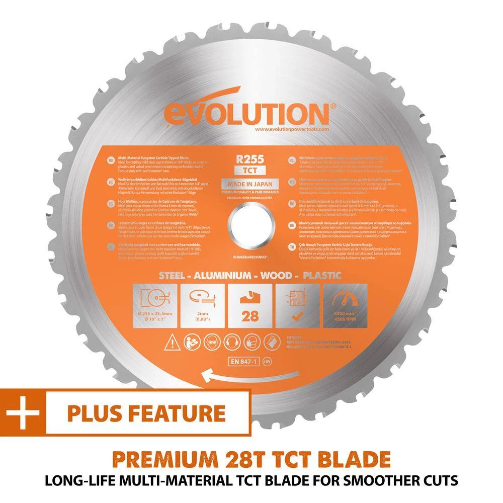 15 Amp 10 in. Dual Bevel Sliding Miter Saw with Laser Guide, Dust Bag, 13 ft. Power Cord, and 28-T Multi-Material Blade by Evolution Power Tools 15 15 Amp 10 in. Dual Bevel Sliding Miter Saw with Laser Guide, Dust Bag, 13 ft. Power Cord, and 28-T Multi-Material Blade by Evolution Power Tools - Image 13
