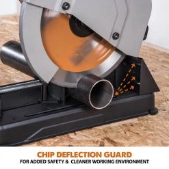 15 Amp 14 in. Chop Saw with V-Block and Multi-Material 32-T Blade by Evolution Power Tools -SUNEX TOOLS Sales Store evolution power tools panel saws r355cps 77 1000