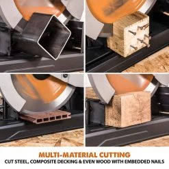 15 Amp 14 in. Chop Saw with V-Block and Multi-Material 32-T Blade by Evolution Power Tools -SUNEX TOOLS Sales Store evolution power tools panel saws r355cps a0 1000