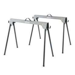 29 in. H Metal Folding Sawhorse with 1,100 lbs. Load Capacity Per Horse (2-Pack) by Evolution Power Tools
