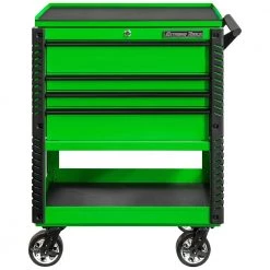 Professional 33 in. Deluxe 4-Drawer Utility Tool Cart with Bumpers in Green by Extreme Tools