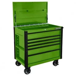 EX Professional 41 in. 6-Drawer Tool Utility Cart with Bumpers in Lime Green by Extreme Tools