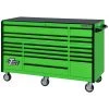 RX Series 72 in. 19 -Drawer Roller Cabinet Tool Chest in Green with Black Handles by Extreme Tools -SUNEX TOOLS Sales Store green high gloss powder coat finish with black anodized drawer pulls extreme tools tool cabinets rx722519rcgnbk x 64 1000