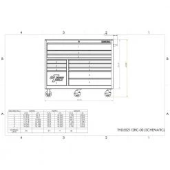 THD Series 55 in. 12-Drawer Roller Cabinet Tool Chest in Black by Extreme Tools -SUNEX TOOLS Sales Store high gloss powder coat extreme tools tool cabinets thd552112rcbk 44 1000