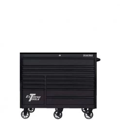 RX 55 in. 12-Drawer Roller Cabinet Tool Chest in Matte Black with Gloss Black Handles and Trim by Extreme Tools