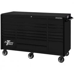72 in. 19-Drawer Roller Cabinet Tool Chest in Matte Black with Black Drawer Pulls by Extreme Tools