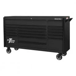 DX 72 in. 17-Drawer Roller Cabinet Tool Chest in Matte Black with Black Trim by Extreme Tools