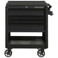 Professional 33 in. Deluxe 4-Drawer Tool Utility Cart with Bumpers in Matte Black by Extreme Tools