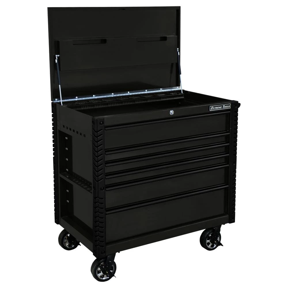 EX Series 41 in. 6 Drawer Tool Cart with Bumpers Matte Black with Black Drawer Pulls by Extreme Tools 3 EX Series 41 in. 6 Drawer Tool Cart with Bumpers Matte Black with Black Drawer Pulls by Extreme Tools