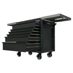 EX Professional 41 in. 6-Drawer Tool Utility Cart with Stainless Steel Slider Top and Bumpers in Black by Extreme Tools 7 EX Professional 41 in. 6-Drawer Tool Utility Cart with Stainless Steel Slider Top and Bumpers in Black by Extreme Tools -SUNEX TOOLS Sales Store matte black powder coat finish with gloss black anodized drawer pulls extreme tools tool carts ex4106tcsmbbk 4f 1000