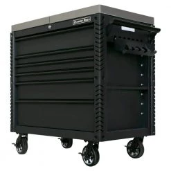 EX Professional 41 in. 6-Drawer Tool Utility Cart with Stainless Steel Slider Top and Bumpers in Black by Extreme Tools