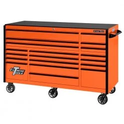 RX 72 in. 19-Drawer Roller Cabinet Tool Chest in Orange with Black Handles and Trim by Extreme Tools