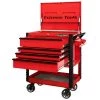 Professional 33 in. Deluxe 4-Drawer Tool Utility Cart with Bumpers in Red by Extreme Tools -SUNEX TOOLS Sales Store red gloss powder coat finish with black anodized drawer pulls extreme tools tool carts ex3304tcrdbk 64 1000
