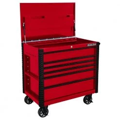 EX Professional 41 in. 6-Drawer Tool Utility Cart with Bumpers in Red with Black Drawer Pulls by Extreme Tools
