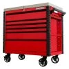 EX Professional 41 in. 6-Drawer Tool Utility Cart with Stainless Steel Slider Top and Bumpers in Red by Extreme Tools -SUNEX TOOLS Sales Store red gloss powder coat finish with black anodized drawer pulls extreme tools tool carts ex4106tcsrdbk 64 1000