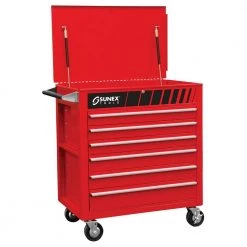 38 in. Premium Full 6-Drawer Service Utility Cart in Red by SUNEX TOOLS