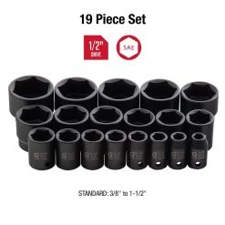 1/2 in. Drive SAE Impact Socket Set (19-Piece) by SUNEX TOOLS -SUNEX TOOLS Sales Store sunex tools impact socket sets 2640 c3 1000