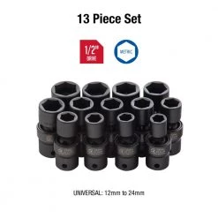 1/2 in. Drive Metric Universal Impact Socket Set (13-Piece) by SUNEX TOOLS -SUNEX TOOLS Sales Store sunex tools impact socket sets 2665 c3 1000