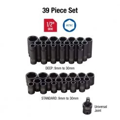 1/2-in. Drive Metric Impact Socket Set (39-Piece) by SUNEX TOOLS -SUNEX TOOLS Sales Store sunex tools impact socket sets 2669 c3 1000