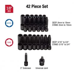 3/8 in. Drive Master Impact Socket Set (42-Piece) by SUNEX TOOLS 9 3/8 in. Drive Master Impact Socket Set (42-Piece) by SUNEX TOOLS -SUNEX TOOLS Sales Store sunex tools impact socket sets 3342 c3 1000
