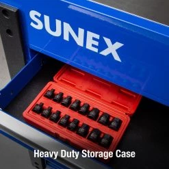 3/8 in. Drive Stubby Impact Hex Driver SAE and Metric Set (16-Piece) by SUNEX TOOLS -SUNEX TOOLS Sales Store sunex tools impact socket sets 3646 44 1000