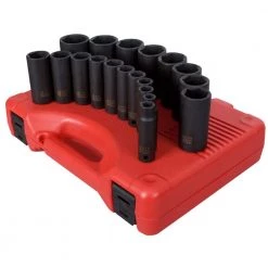 1/2 in. Drive Deep SAE Impact Socket Set(19-Piece) by SUNEX TOOLS