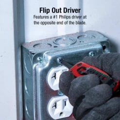 4 in. Electricians Folding Pocket Knife with #1 Philips Screwdriver by SUNEX TOOLS -SUNEX TOOLS Sales Store sunex tools pocket knives knsparkp 1f 1000