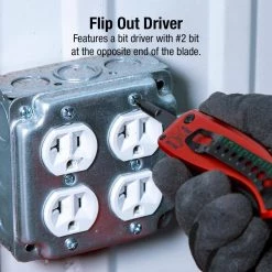 4 in. Electricians Folding Pocket Knife with Bit Tip Holder by SUNEX TOOLS -SUNEX TOOLS Sales Store sunex tools pocket knives knwireb 1f 1000