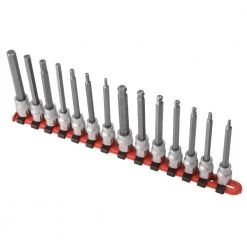3/8 in. Drive Long Metric Ball Hex Drive Hex Bit Socket Set (14-Piece) by SUNEX TOOLS
